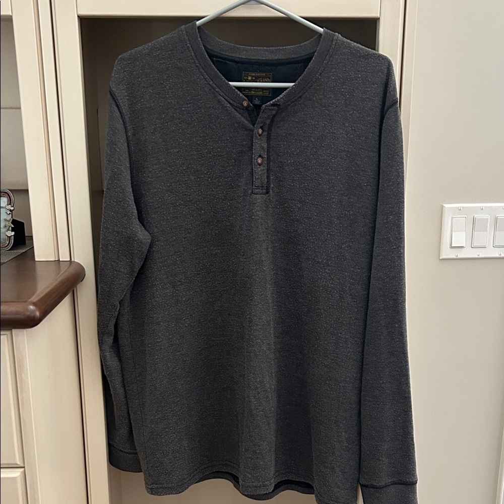 Lucky Brand Dark Gray Long Sleeve Henley
